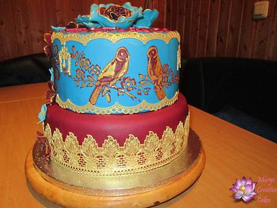 Lovebirds Wedding - Cake by Mary Yogeswaran