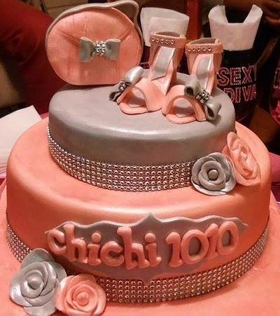 Pink and silver cake for Chichi - Cake by Despoina Karasavvidou