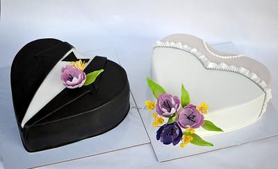 Bride and groom cakes - Cake by majalaska