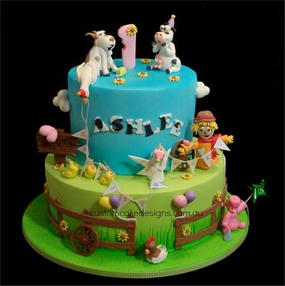 Party Farm Animals Cake - Cake by Custom Cake Designs
