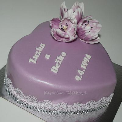 Tulips on  cake - Cake by katarina139