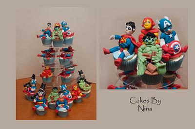 Super Hero Cupcakes - Cake by Cakes by Nina Camberley