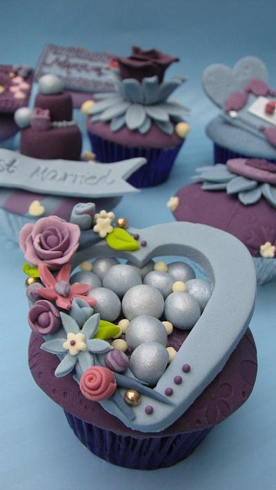 Purple and Blue Themed wedding Cupcakes - Cake by LittleDzines