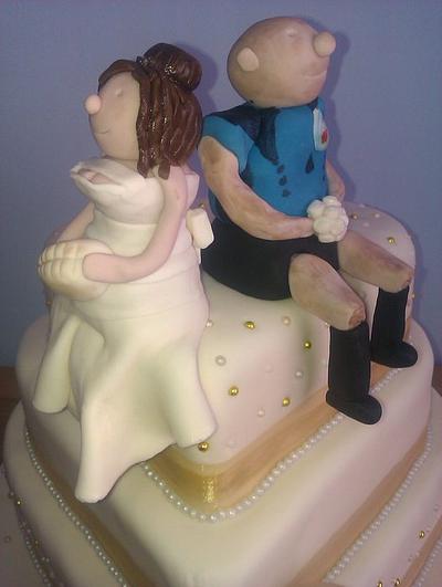 Bride and Groom toppers - Cake by Cath