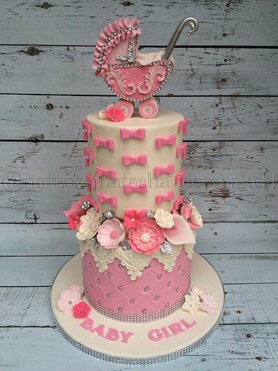 Pinks, bows, and flowers - Cake by Natasha Rice Cakes 