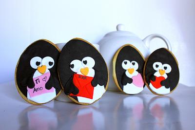 Valentines penguins - Cake by Estrele Cakes 