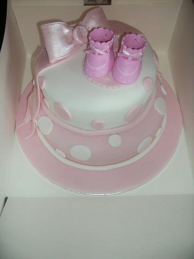 Pink Christening cake  - Cake by Tracey