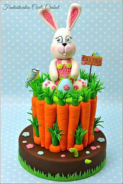 Easter Bunny and Carrots Cake  - Cake by Cecile Crabot