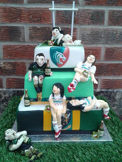 Saints V's Tigers Wedding cake - Cake by Karen's Kakery