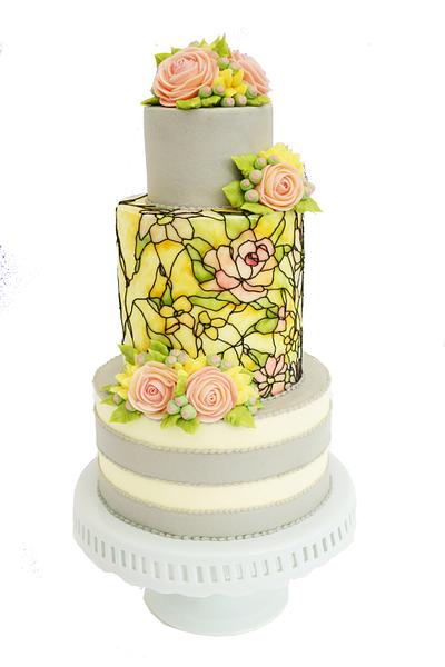 Stained Glass and Stripes - Cake by Queen of Hearts Couture Cakes