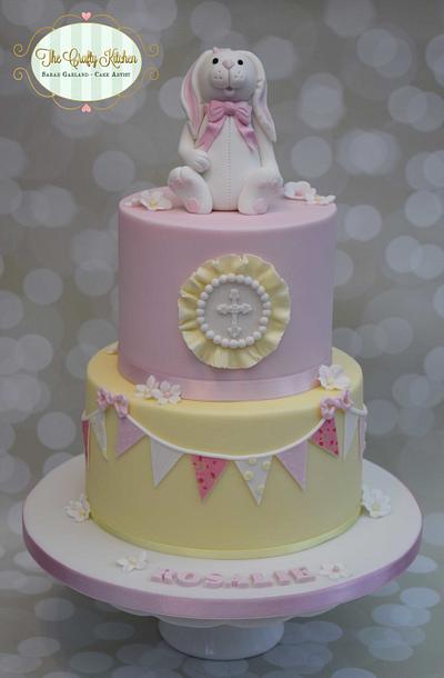 Bunny Rabbit Christening Cake - Cake by The Crafty Kitchen - Sarah Garland