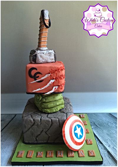 Mixed Superhero Cake - Cake by Sabrina - White's Custom Cakes 