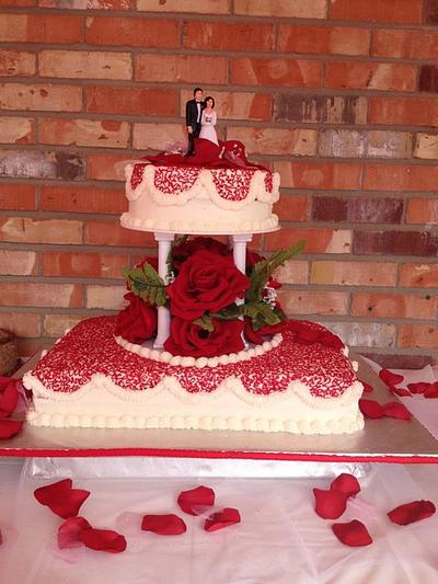 Red Wedding Cake - Cake by Aida Martinez
