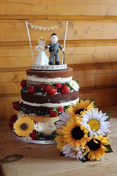 Naked Wedding cake - Cake by Little monsters Bakery