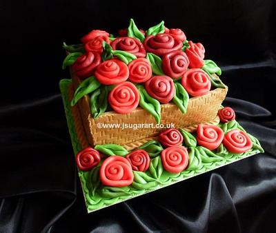 Basket of Roses cake - Cake by Jo