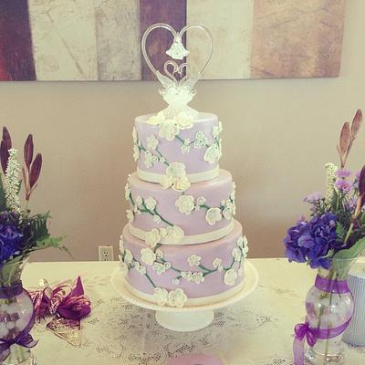 Purple cherry blossom cake - Cake by Mauicakes