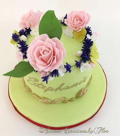 Floral Birthday Cake - Cake by SweetCreationsbyFlor