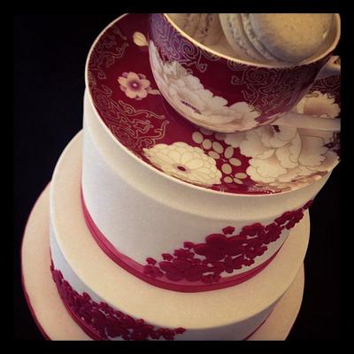 Red & White Kitchen Tea cake - Cake by cjsweettreats