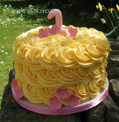 1st birthday buttercream swirl smash cake - Cake by Marie's Bakehouse
