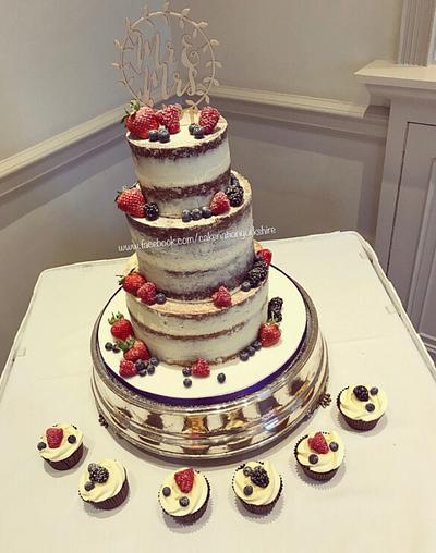 Naked wedding cake with fruit  - Cake by Cake Nation