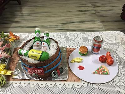 Beer Barrel and side dishes cakes - Cake by Sabrina Corera