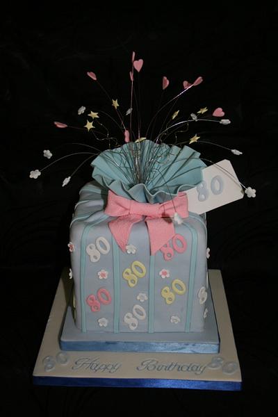 80th birthday present cake - Cake by Judy