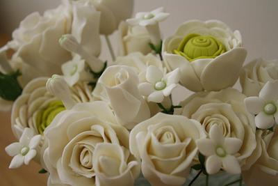 Gumpaste Flowers Wedding Cake - Cake by SweetCreationsbyFlor
