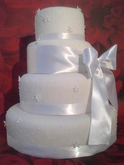 Satin and Pearls - Cake by PetiteSweet-Cake Boutique
