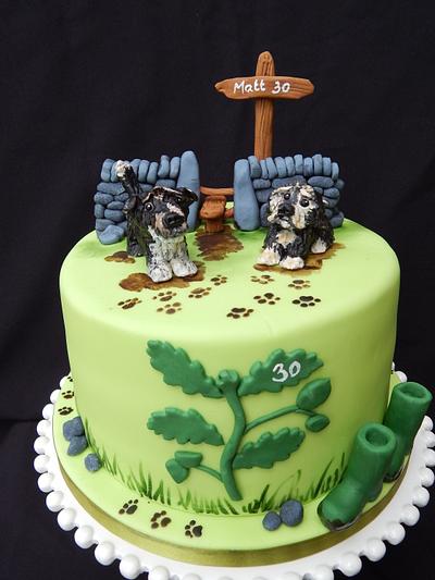 Doggie walking National Trust cake - Cake by Elizabeth Miles Cake Design