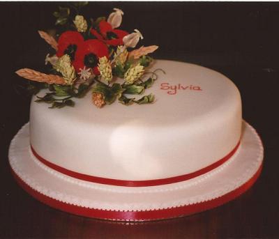 Poppies and corn cake - Cake by Iced Images Cakes (Karen Ker)