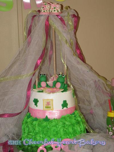 Frog Canopy baby shower cake - Cake by LeAnn Wheat