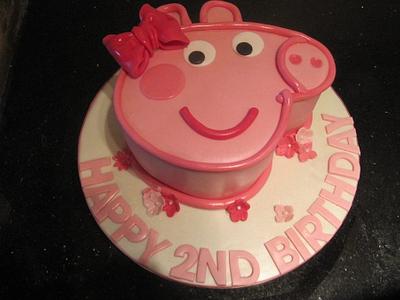 simply peppa, with bow  - Cake by d and k creative cakes