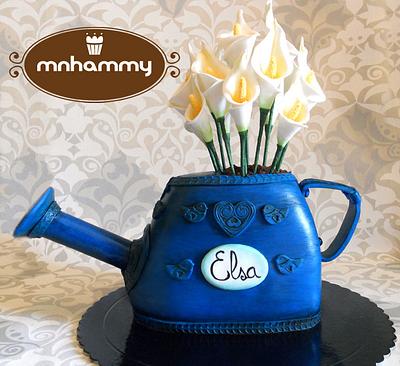 Watering can with calla lillys - Cake by Mnhammy by Sofia Salvador