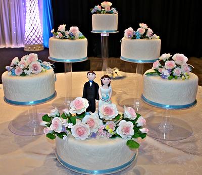 Wedding cakes - cascading style - Cake by Love for Sweets