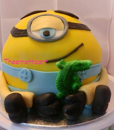 Minion with crocodile - Cake by Blueeyedcakegirl