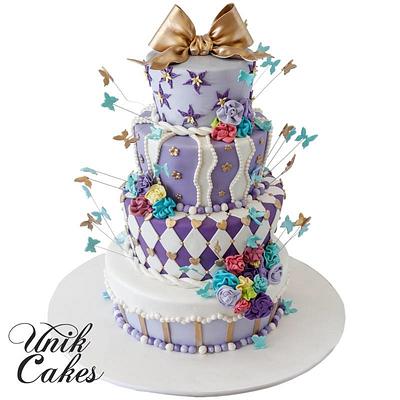Alice in the wonderland whimsical wedding cake - Cake by Masha Lipkovsky