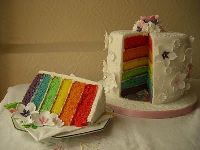 Rainbow Cake - Cake by Rebecca's Tastebuds