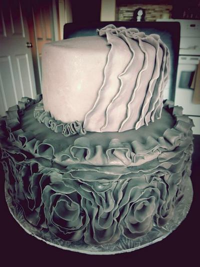 Grey Ruffle Cake - Cake by The Cakery 