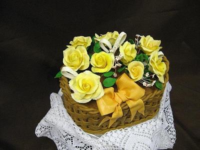 Basket with roses - Cake by Wanda