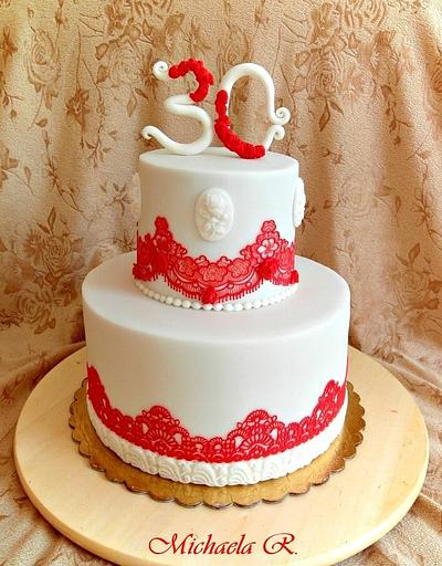 Red white cake - Cake by Mischell