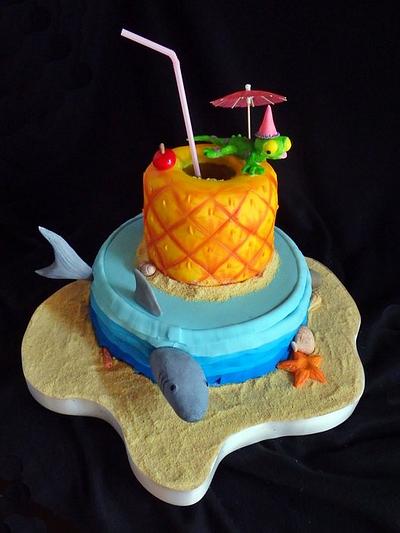 Piña colada en la playa - Cake by Reposteria El Duende