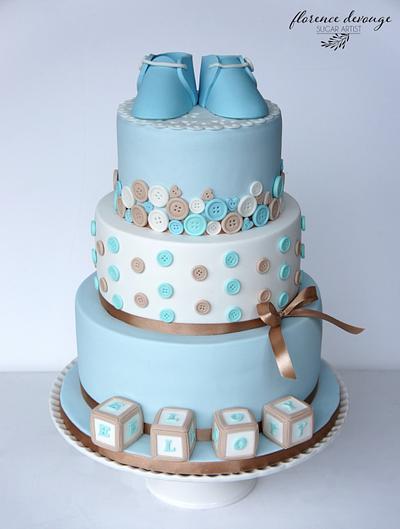  Buttons Christening Cake - Cake by Florence Devouge