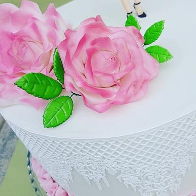 Pink roses  - Cake by SWEET ART Anna Rodrigues