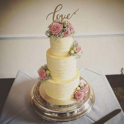 Rustic buttercream wedding cake - Cake by Stacys cakes