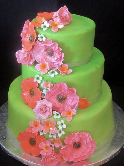 Green and Pink Cake - Cake by soods