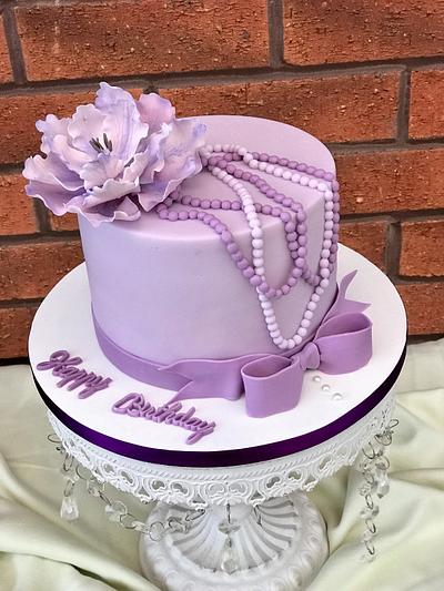 Purple Peony Cake - Cake by Lorraine Yarnold