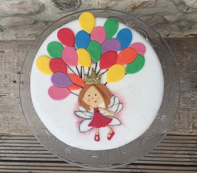 Fairy holding balloons cake - Cake by Misssbond