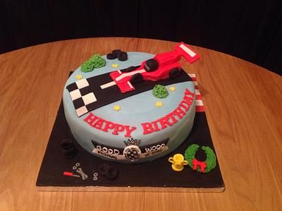 Racing car "goodwood" cake - Cake by Sarah's Crafty Cakes