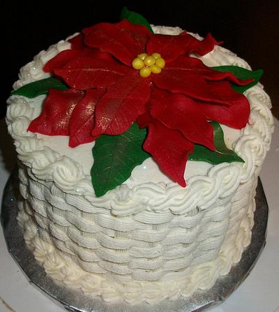 Poinsettia Basket - Cake by Tracy's Custom Cakery LLC