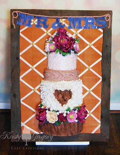 Rustic framed wedding cake - Cake by KristyG